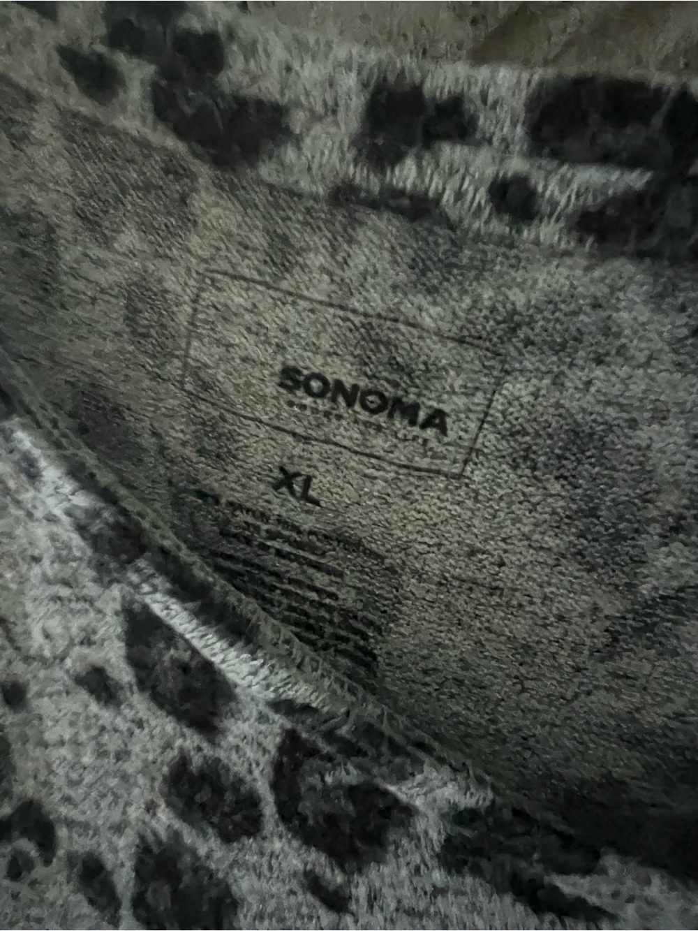 Sonoma Gray and Black Leopard Print Long Sleeve Top - Picture 2 of 3